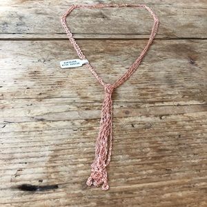 Free People rose gold chain knot necklace NWT
